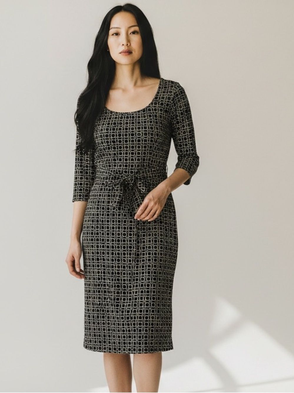David Meister Y2K Geometric Sheath Dress Size 4